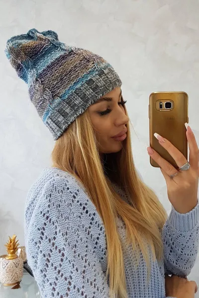 Kesi Čapica s fleece Klaudia K255 námorná+sivá