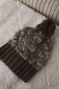 Kesi Čapica s fleece Paryż K213 hnedá + ecru