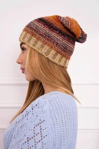 Kesi Čapica s fleece Krystyna K207 hnedá + béžová
