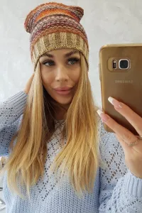 Kesi Čapica s fleece Krystyna K207 hnedá + béžová