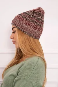 Kesi Čapica s fleece Melisa K241 bordová+béžová