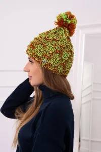 Kesi Čapica s fleece Fiona K275 zelená neónová + červená