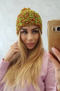 Kesi Čapica s fleece Fiona K275 zelená neónová + červená