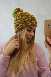 Kesi Čapica s fleece Fiona K275 zelená neónová + červená