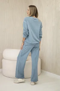Kesi Włoski Bavlnená súprava s potlačou mikinové + nohavice Denim