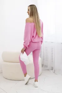 Legínovo 3-dielna súprava mikina + top + legíny červená Farba: Svetloružová, Veľkosť: UNI