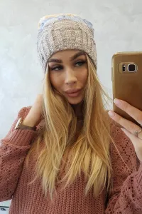 Kesi Čapica s fleece Dolores K303 tmavo béžová+modrá+žltá