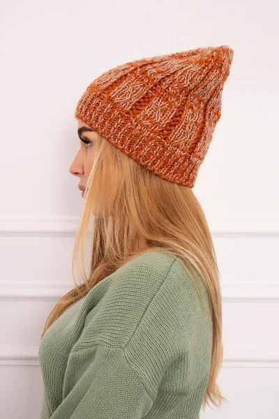 Kesi Čapica s fleece Melisa K241 oranžová+šedá