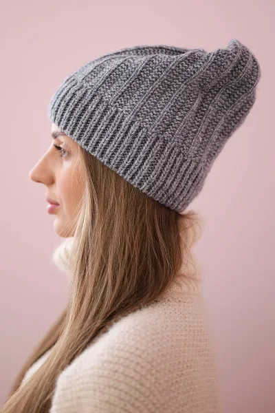 Kesi Čapica s fleece Anna K238 tmavošedý