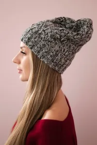 Kesi Čapica s fleece Roksana K209 šedá + fialová