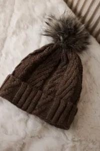 Kesi Čapica s fleece Warkocz K226 mocca