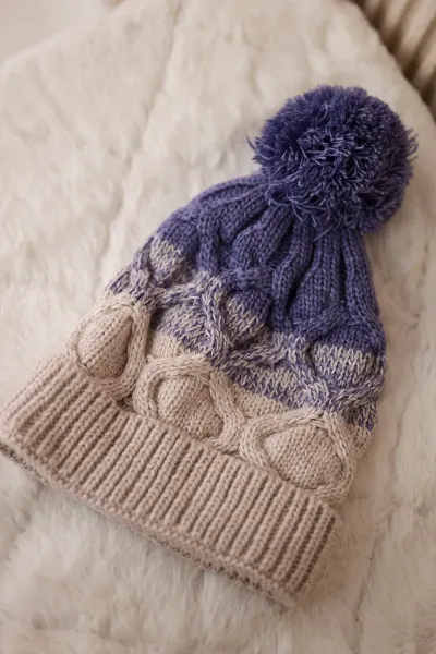 Kesi Čapica s fleece Alice K248 béžová+fialový