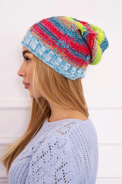 Kesi Čapica s fleece Klaudia K255 neónová žltá+modrá
