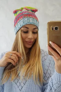 Kesi Čapica s fleece Klaudia K255 neónová žltá+modrá