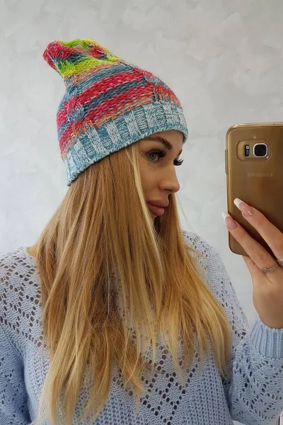 Kesi Čapica s fleece Klaudia K255 neónová žltá+modrá