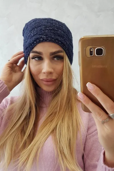 Kesi Čapica s fleece Edyta K298 темно-синий