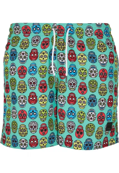 Calavera aop swim shorts pattern