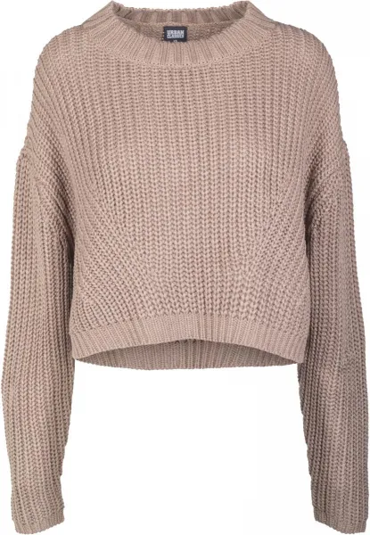 Women's wide oversize sweater in dark brown color
