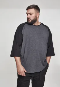 Contrasting 3/4 sleeve raglan t-shirt cha/blk