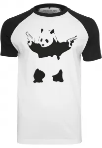 Brandalised - Banksy ́s Graffiti Panda Raglan Tee wht/blk