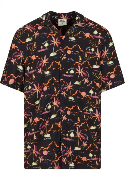 Men's short-sleeved shirt Just Rhyse Shirt Waikiki - black