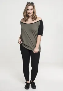 Women's 3/4 contrast raglan T-shirt olive/black