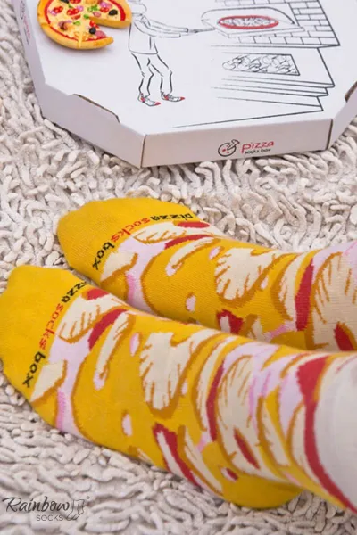 ZOOKSY/RAINBOW SOCKS Dúhové ponožky 1 ponožky 1 pizza havajský pár