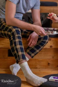 ZOOKSY/RAINBOW SOCKS Ponožky dúhových ponožiek biela čokoláda 1 pár