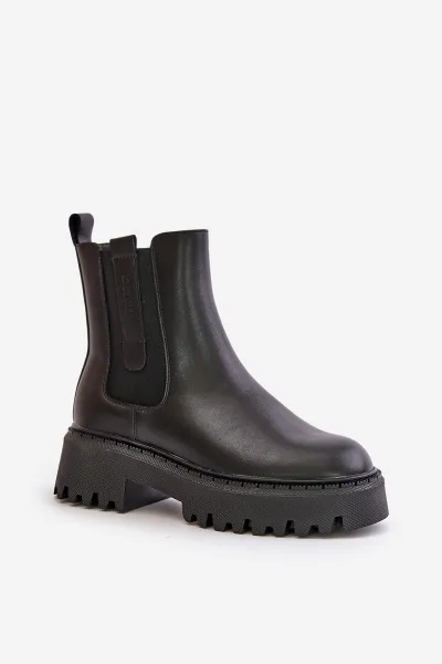 BIG STAR SHOES Kožené Zateplené Chelsea Čižmy Dámske Big Star