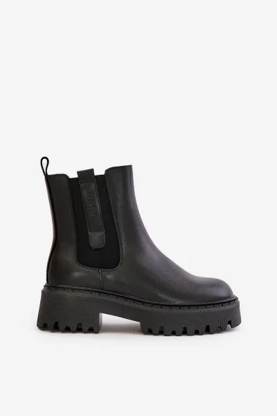 BIG STAR SHOES Kožené Zateplené Chelsea Čižmy Dámske Big Star