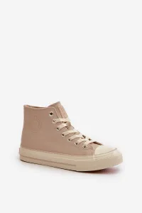 BIG STAR SHOES Dámske Zateplené Tenisky Z Eko Kože Béžové Big Star