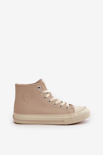 BIG STAR SHOES Dámske Zateplené Tenisky Z Eko Kože Béžové Big Star