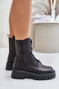 BIG STAR SHOES Kožené Zateplené Čižmy Pracovné Dámske Big Star