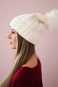 Kesi Čapica s fleece Warkocz K226 biely
