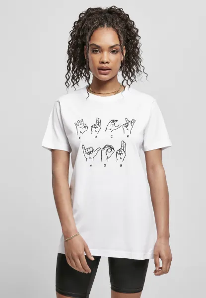 Women's FU T-shirt in sign language white