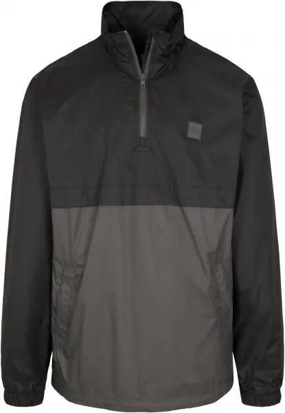 Stand Up Collar Pull Over Jacket Black/Dark Shade