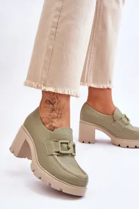 Boto Elegantné topánky na mieste s ozdobou zeleným lemarom Harmel