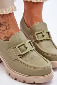 Boto Elegantné topánky na mieste s ozdobou zeleným lemarom Harmel