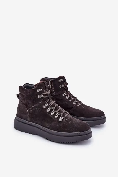 BIG STAR SHOES Semišové pánske zateplené čižmy Big Star