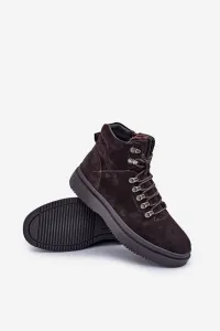 BIG STAR SHOES Semišové pánske zateplené čižmy Big Star