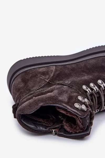 BIG STAR SHOES Semišové pánske zateplené čižmy Big Star