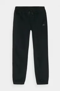 Chlapčenské Casual Hladké Jogger Nohavice 4F Čierne 4FJWMM00TTR