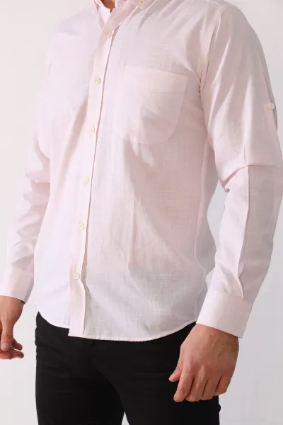 G625 DEWBERRY LINEN SHIRT-PINK