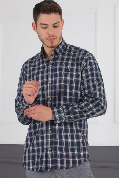 G718 DERBERRY MEN'S SHIRT-LACİVERT