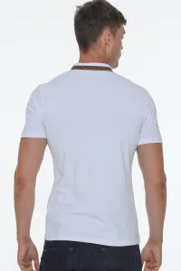 T8571 DEWBERRY ZIPPER MEN'S T-SHIRT-WHITE