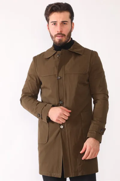 PLT8392 DEWBERRY MEN'S TOPCOAT-KHAKI