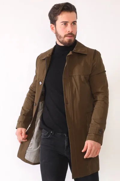 PLT8392 DEWBERRY MEN'S TOPCOAT-KHAKI