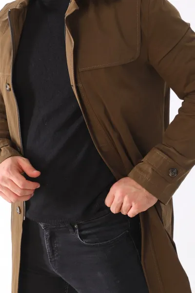 PLT8392 DEWBERRY MEN'S TOPCOAT-KHAKI