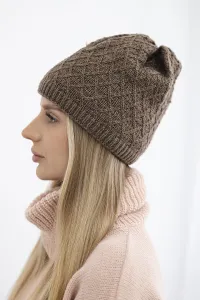 Kesi Čapica s fleece Kratka K204 hnedá
