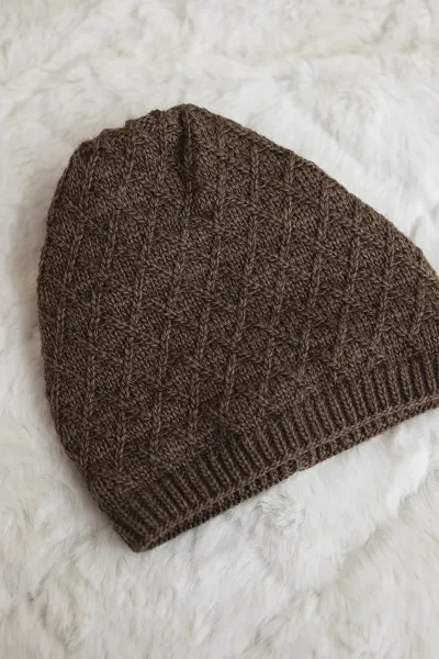 Kesi Čapica s fleece Kratka K204 hnedá